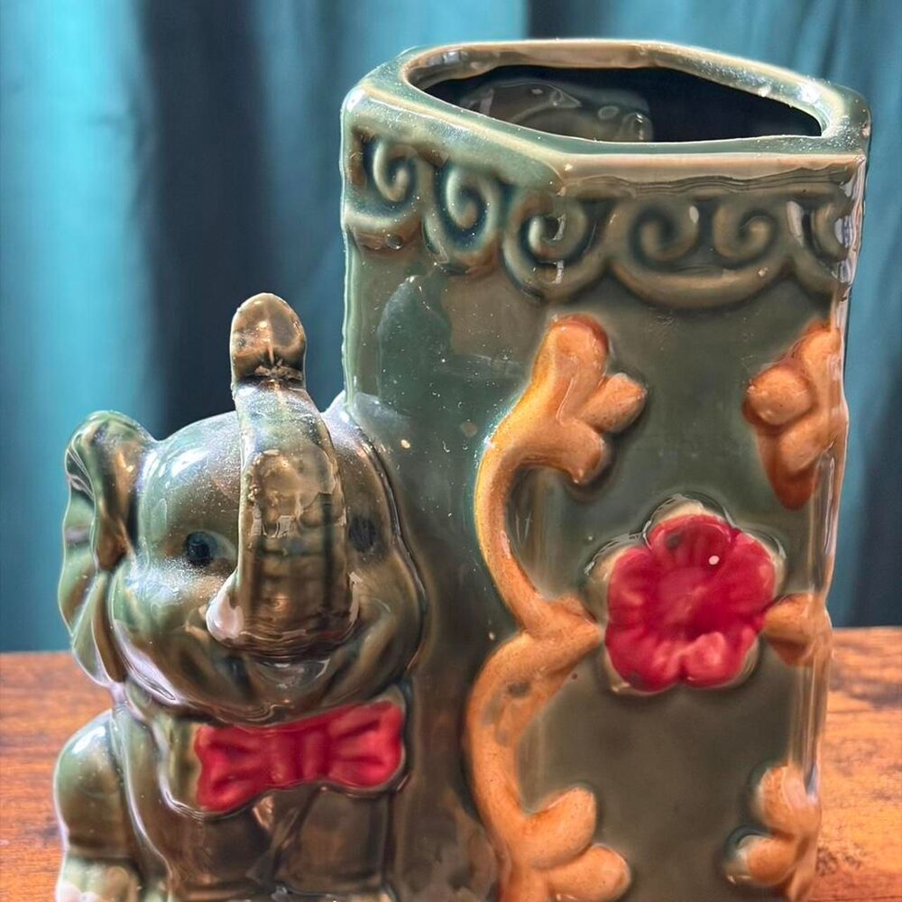Elephant Plant holder/ pencil holder ceramic